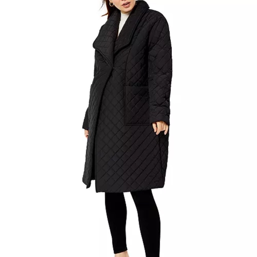 Pea in the Pod Maternity Chic Black Quilted Coat